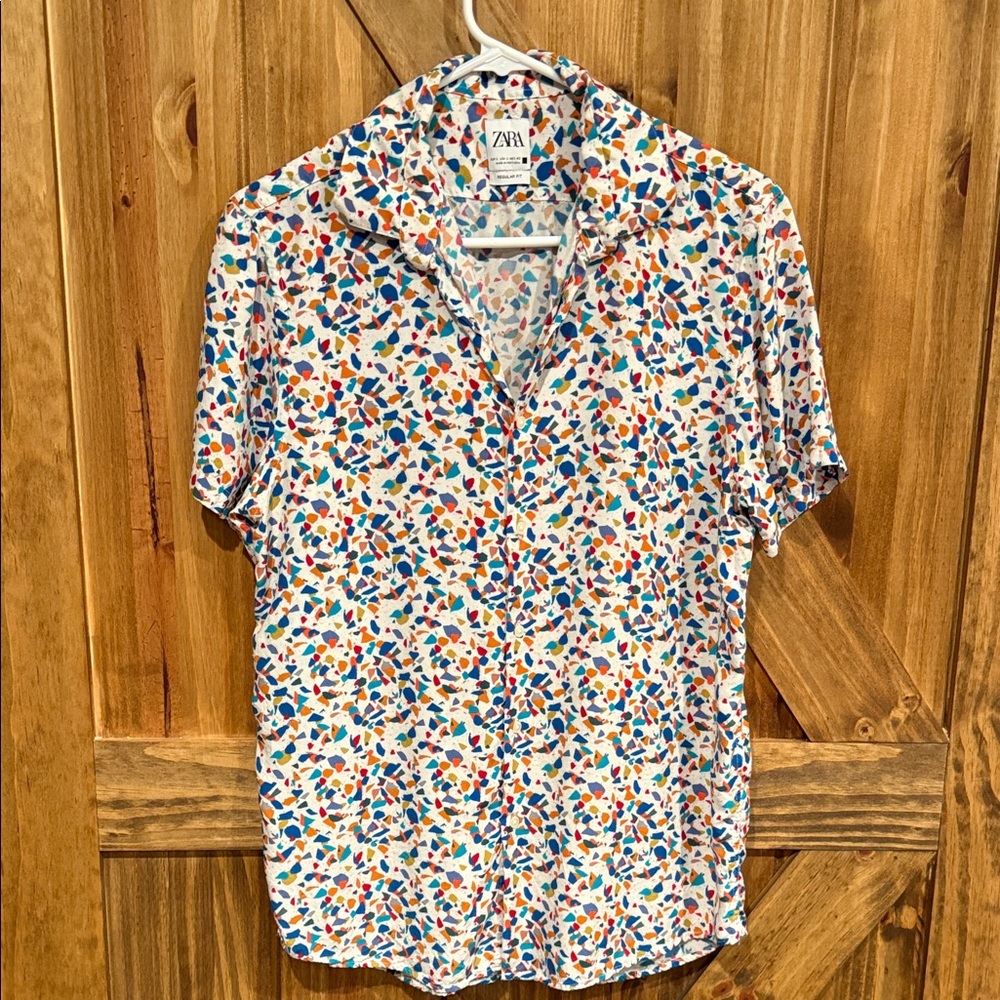 Zara Men's Colorful Patterned Shirt